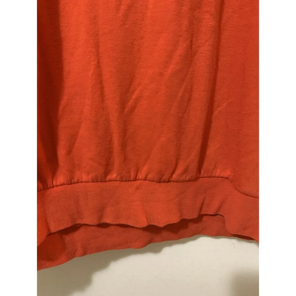 Nike Mens Orange Houndstooth Quarter Zip Pullover Sweatshirt Swoosh Logo Medium